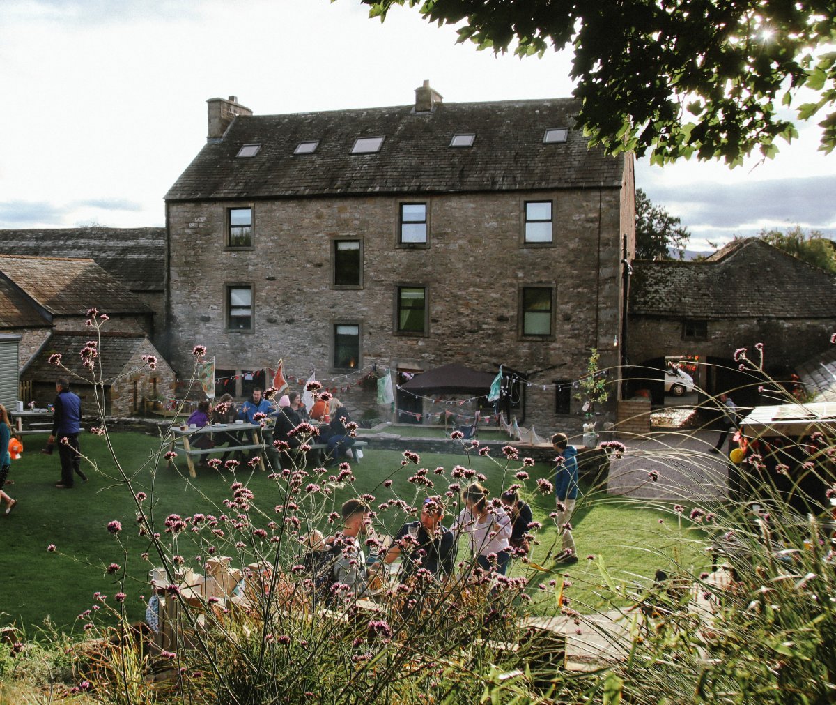 Back Garden, seating and fire pit area at New Ing Lodge